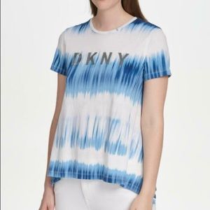 DKNY Tie Dye Trapeze Printed Knit Top